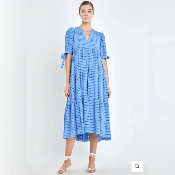 chinese dress ladies Angela Red Gingham Maxi Dress main image 1